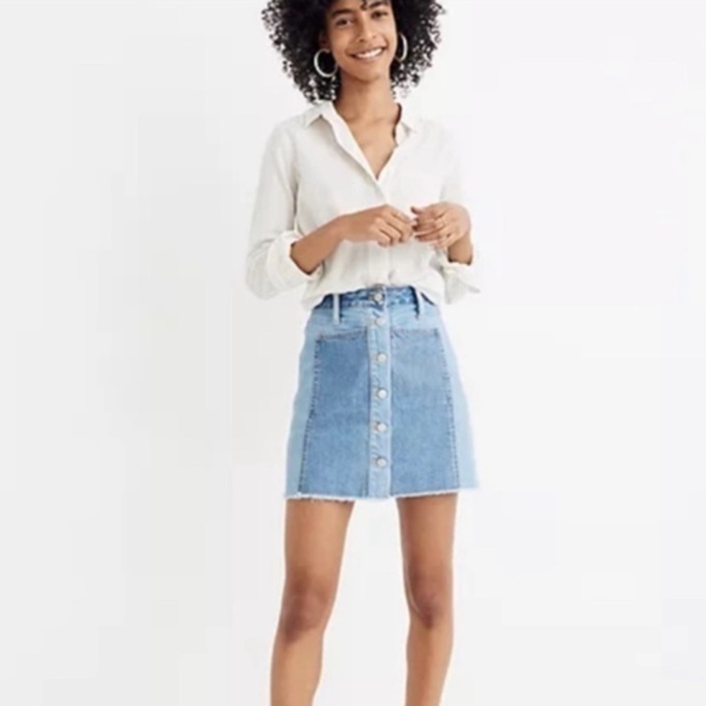 MADEWELL X ISKO Patchwork Jean 70’s Mini Skirt Size 31